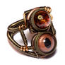 Steampunk Copper Amber Ring