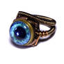 Frost Blue eye Steampunk Ring