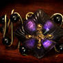 Steampunk Neo Victorian Bracelet - Purple Glass