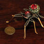 Steampunk Spider Lapel pin Ruby Red