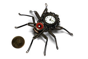 Steampunk Spider Lapel watch  pin