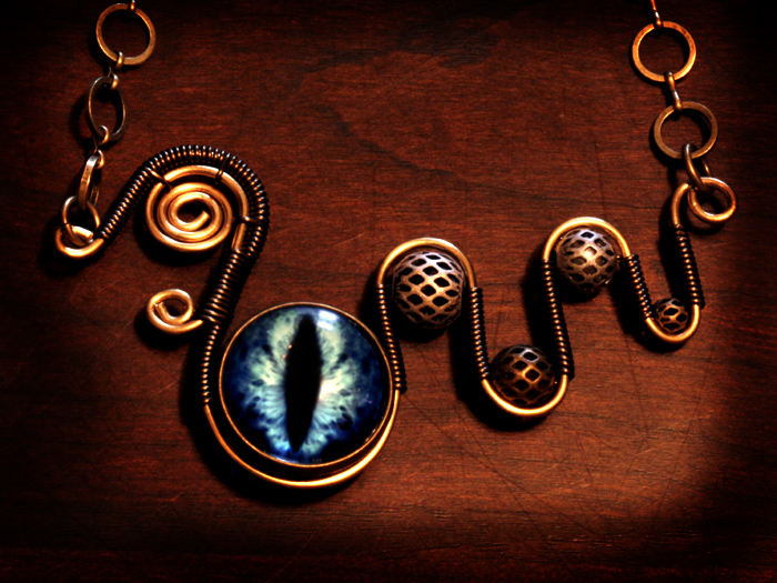 Jewelry - Blue Frost Fire Dragon Eye Necklace