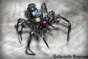 Steampunk Clockwork Spider Sculpture