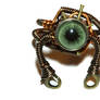 Steampunk Robot Ring with green eye