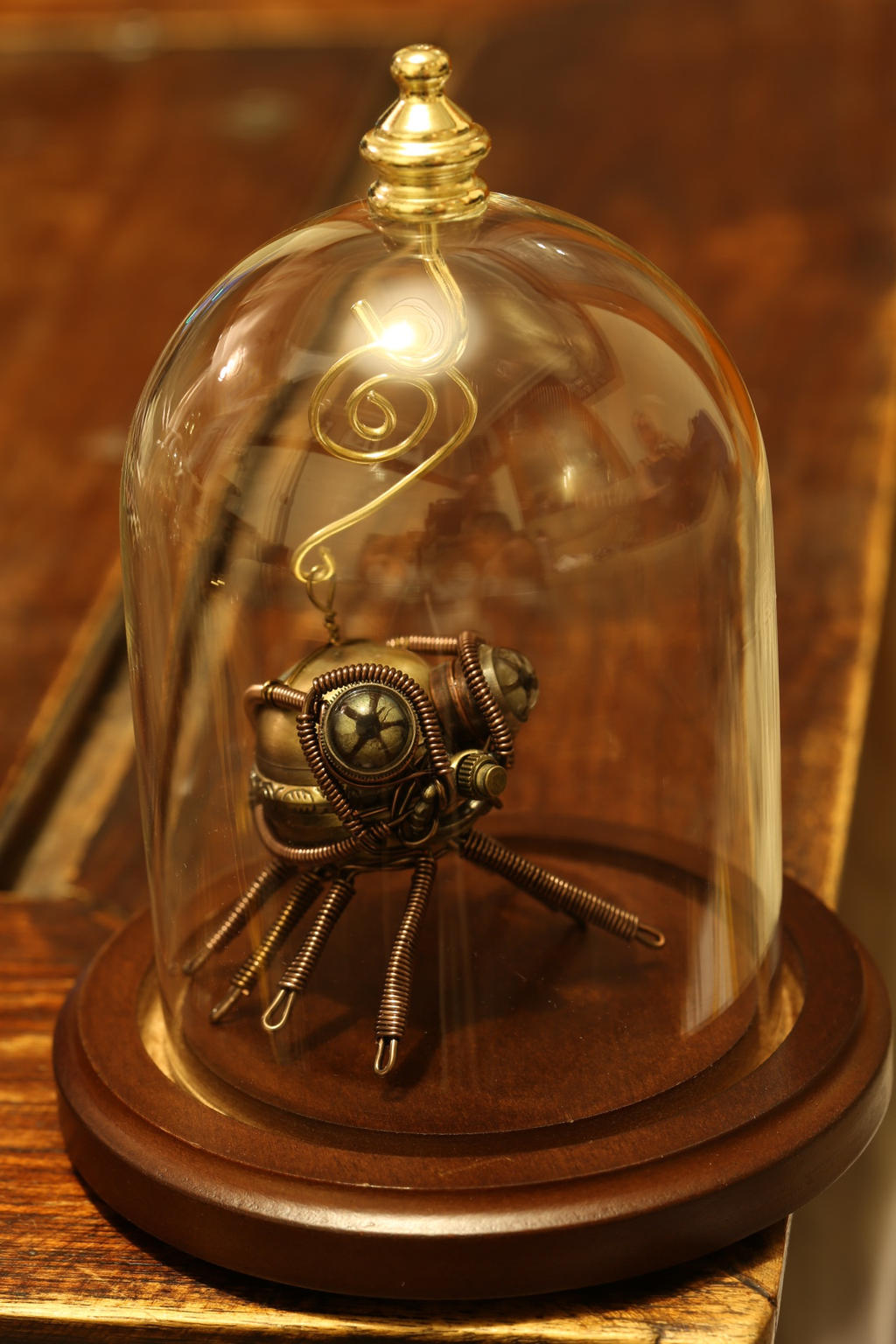 Steampunk Spider Christmas Ornament in Glass Dome