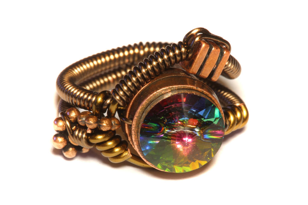 Steampunk Jewelry - Ring - Vitrail Swarovski