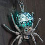 Steampunk Jewelry - Necklace - Glowing Spider