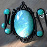Bracelet with Aqua Opalescent beads