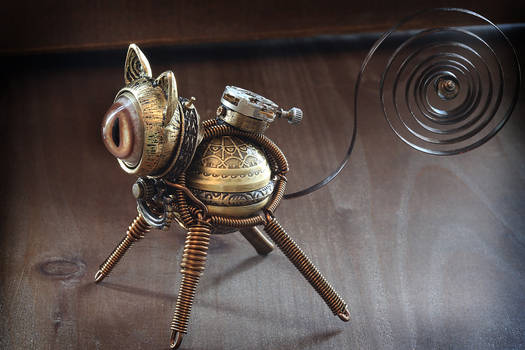 Little Steampunk cat sculpture.