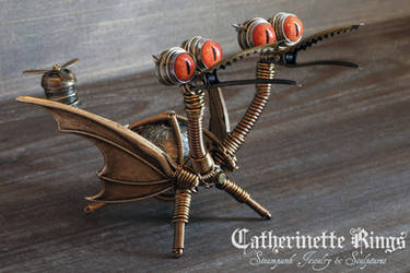 Two-headed Steampunk Dragon Minion Robot