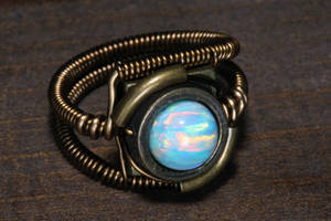 Fire and Ice Opal Steampunk Ring