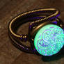 Uranium glass Steampunk ring