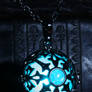 Glowing necklace with turquoise opal