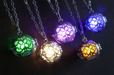 Glowing orb magical necklace