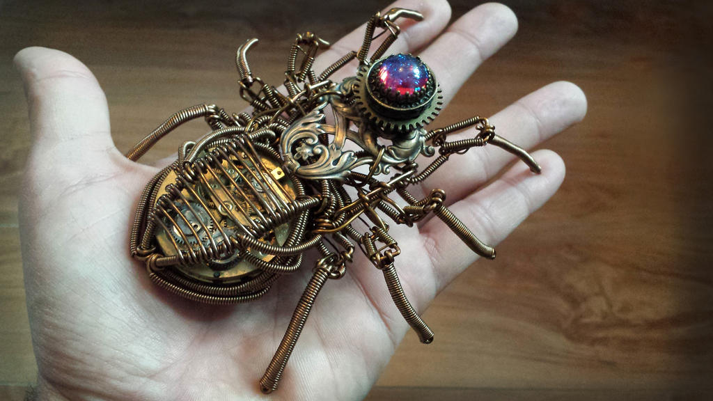 Steampunk Spider Sculpture by CatherinetteRings