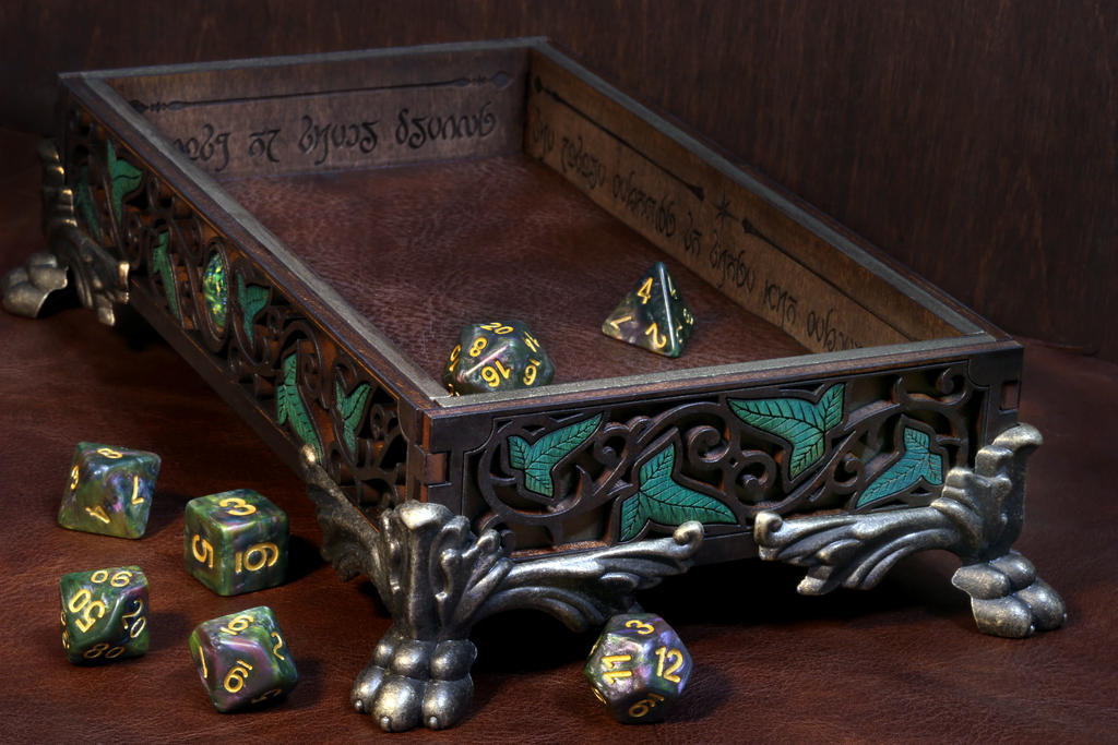 Elvish dice rolling tray - The Wizards Vault by TheWizardsVault
