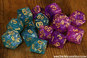 Galactic Ocean and Orchid Dice Set