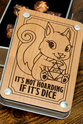 Engraved dice box for squirrel dice set