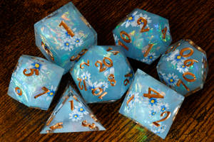 Celestial Daisies Sharp Edge Dice Set