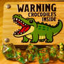 Crocodile dice set and box