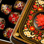 Eternal Rose Dice Box with red flowers sharp edge