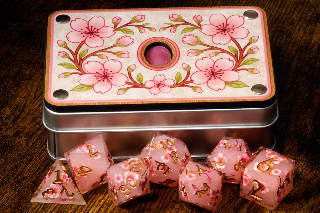 Sakura Dice Box and dice set