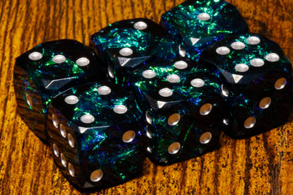 Void Opal Six-sided pip dice set