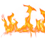 Flames on a transparent background.