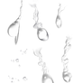 Water droplets on a transparent background.