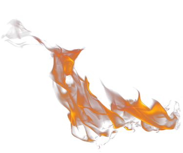 Fire on a transparent background.