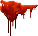 Drip blood on a transparent background.