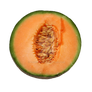 Ripe melon in a cut.