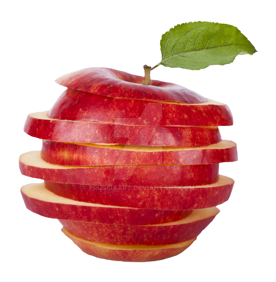 Sliced, red apple on a transparent background. by PRUSSIAART on DeviantArt