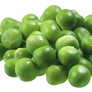 Fruits of green peas on a transparent background.
