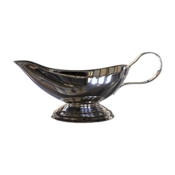 Silver container for sauces.