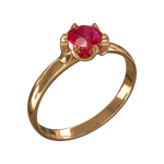 Gold ring with a red ruby