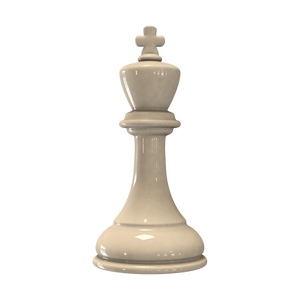 Chess piece king on transparent background.