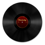 Vinyl record on a transparent background.