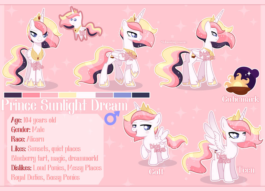 Sunlight Character Prince Sunlight Dream | Character sheet by DixieAdopts on DeviantArt