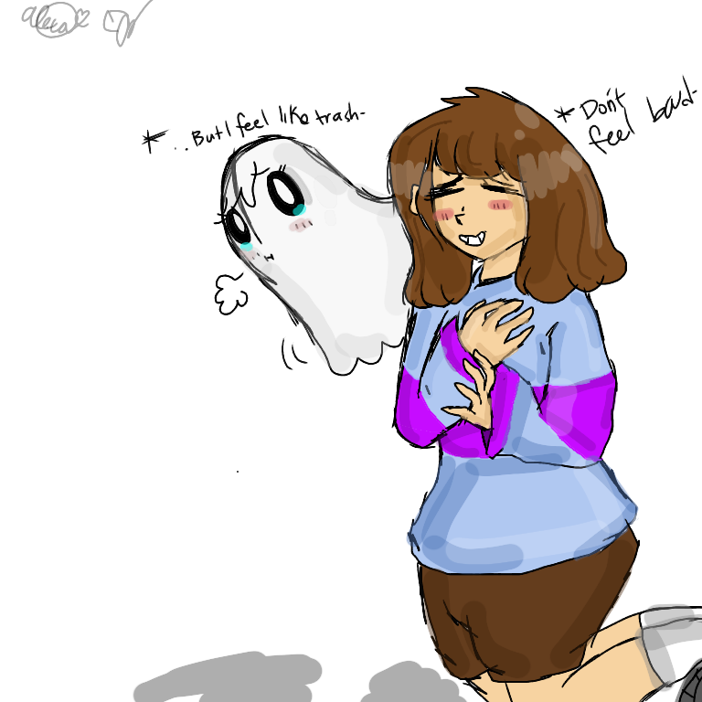 Female Frisk And Female Napstablook Undertale By Kellycheshire On Deviantart