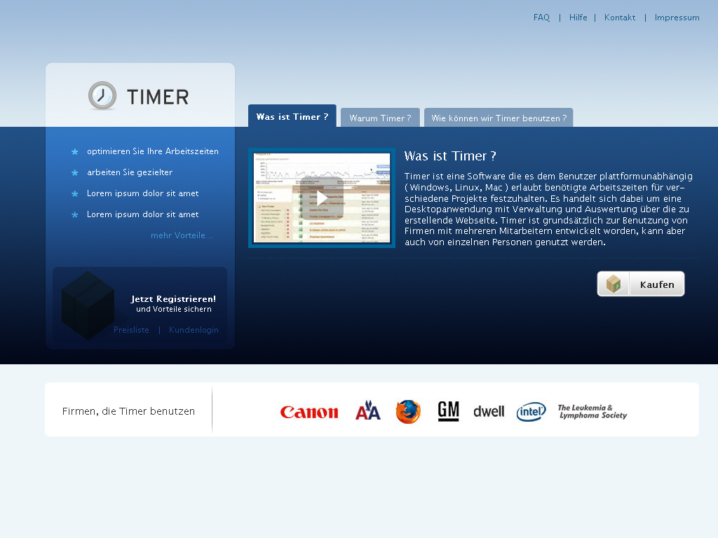 Timer Seite