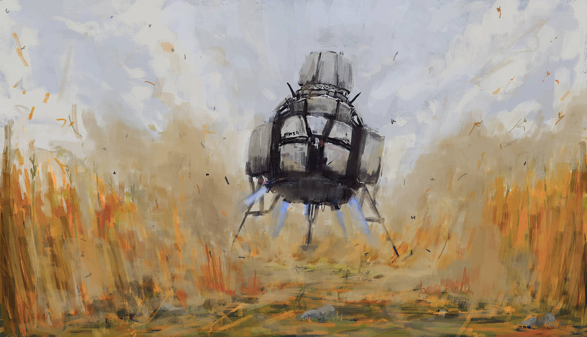Space Module Art Space Module Landing - painting by Kotrozvidka on DeviantArt