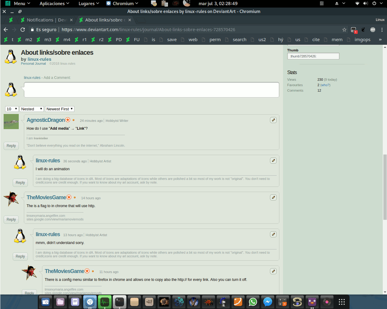 Links with Add media tutorial by linux-rules on DeviantArt