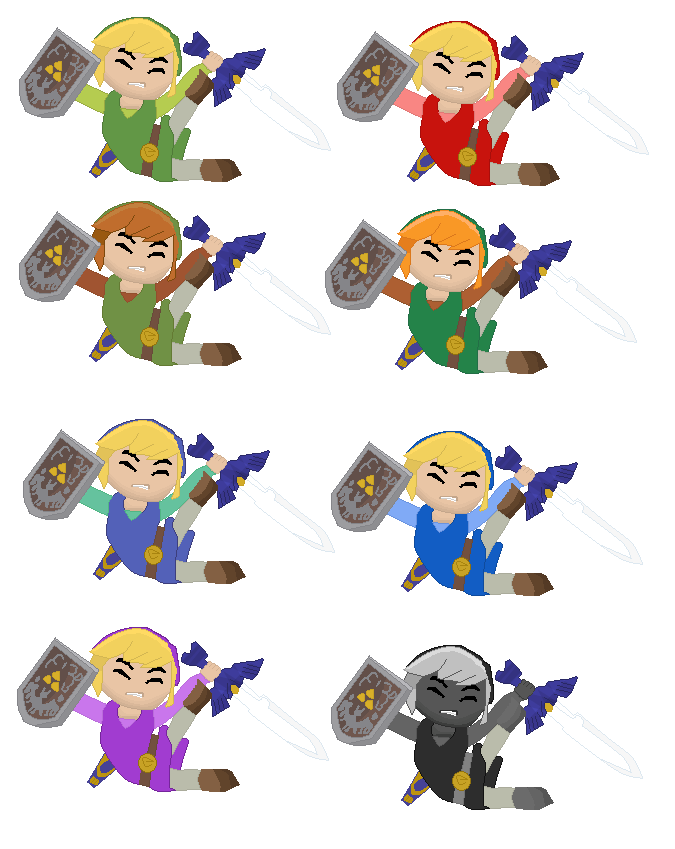 Toon Link Wall Hit/KO Colors