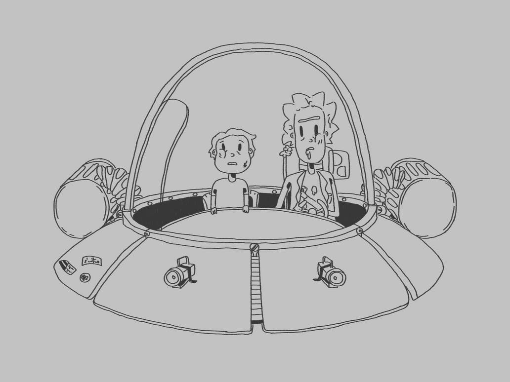 Rick and Morty ship_uncolored sketch by Pendletondev on DeviantArt