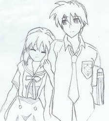 Kyou (Short hair OVA) and Tomoya