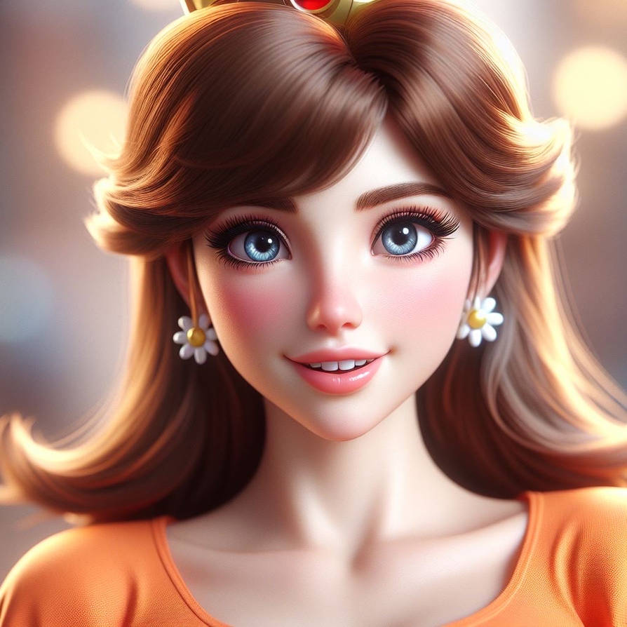 Daisy Renders Nintendo Princess Daisy realistic portrait by GaugedPhoton on DeviantArt