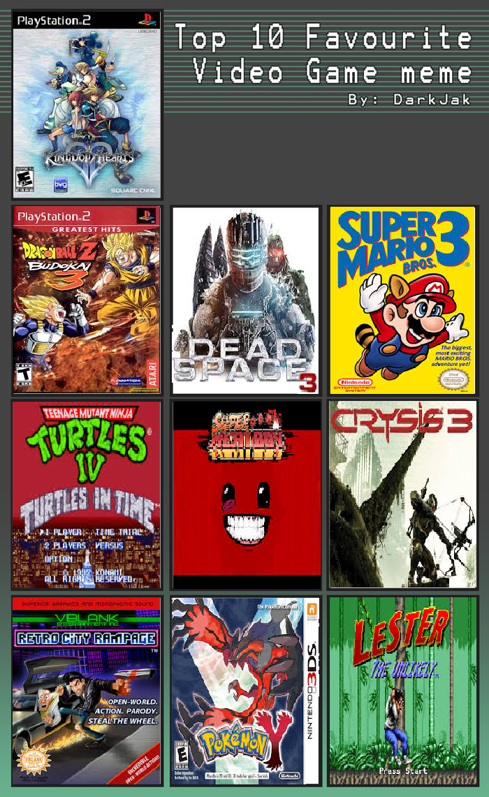 Top 10 video games of all time by duelpiccolo on DeviantArt