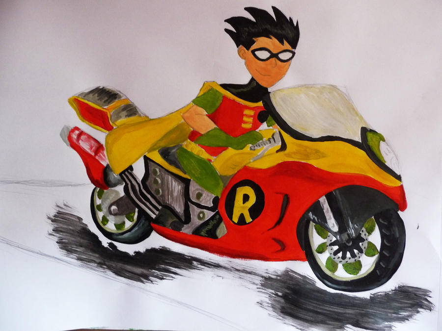 Robin On Motorbike by Jessinx on DeviantArt