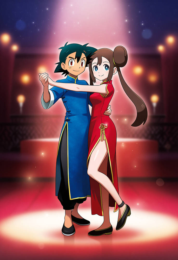 Ash and Rosa dancing by St1nkyM0N on DeviantArt